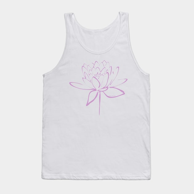 Lavender Lotus Calligraphy Tank Top by MakanaheleCreations